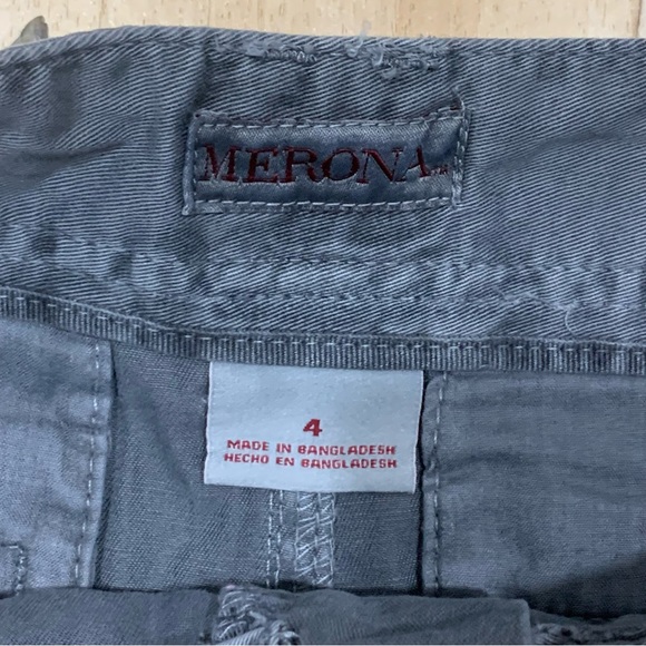 Merona Womens Thundering Gray Flat Front Chino Shorts size 4 - Picture 3 of 7